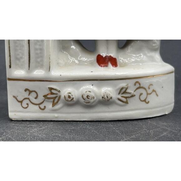 VTG Japanese Porcelain Colonial Man & Woman Bookends Hand-painted w/ 22K Gold - Picture 7 of 16